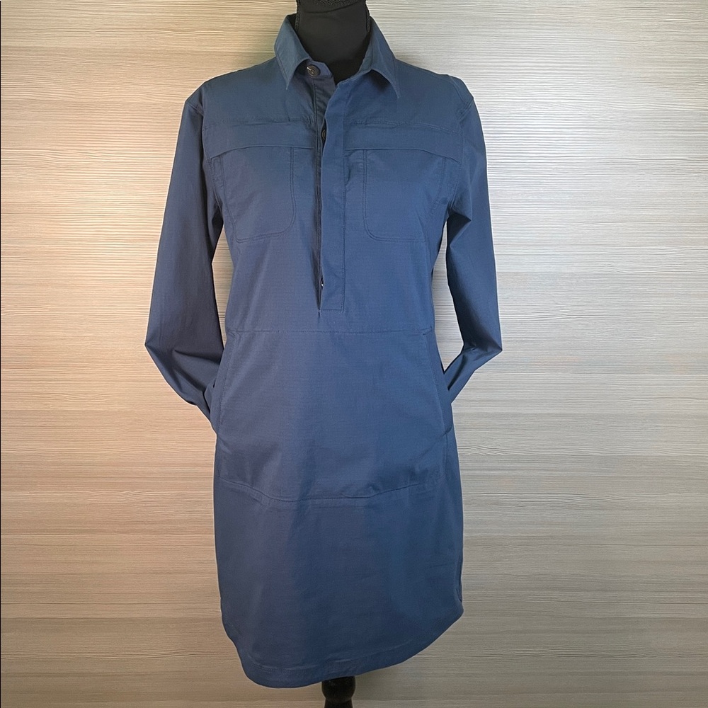 Title Nine Wren Utility Shirt Dress Teal Blue Activewear | Small